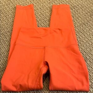 Lululemon Athletica Fiery Orange Leggings Wunder Train 25”